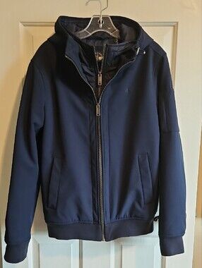 Dockers Men's Navy Hooded Winter Thermal Lined Coat